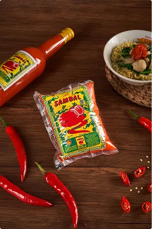 Pouch Saus Sambal Laris dengan botol dan mi ayam